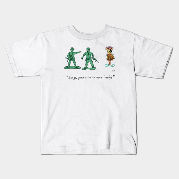 Plastic Army Men On Leave Kids T-Shirt by bobeckstein